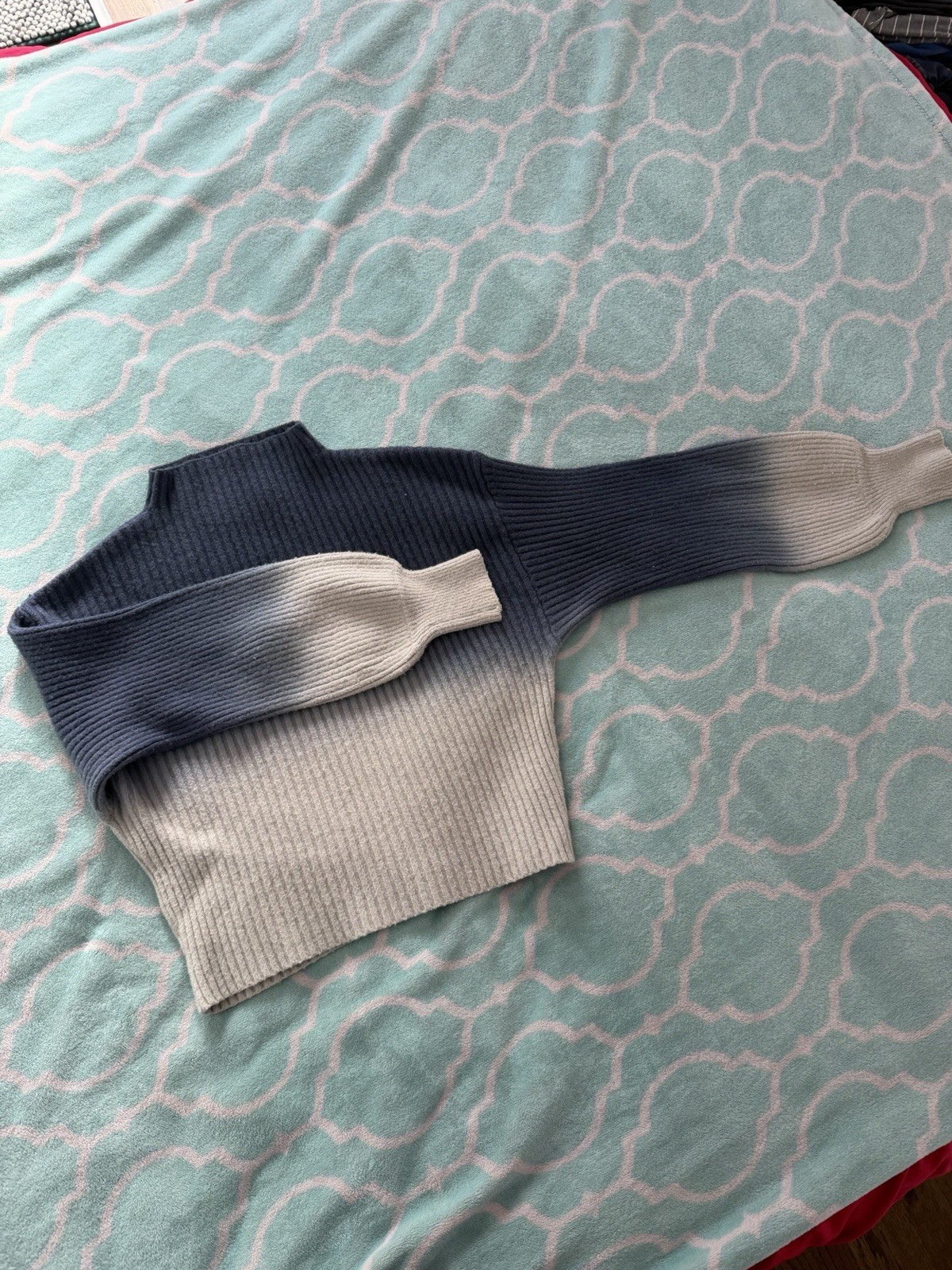 CODE MODE Ribbed Colorblock Pullover Sweater Blue… - image 1