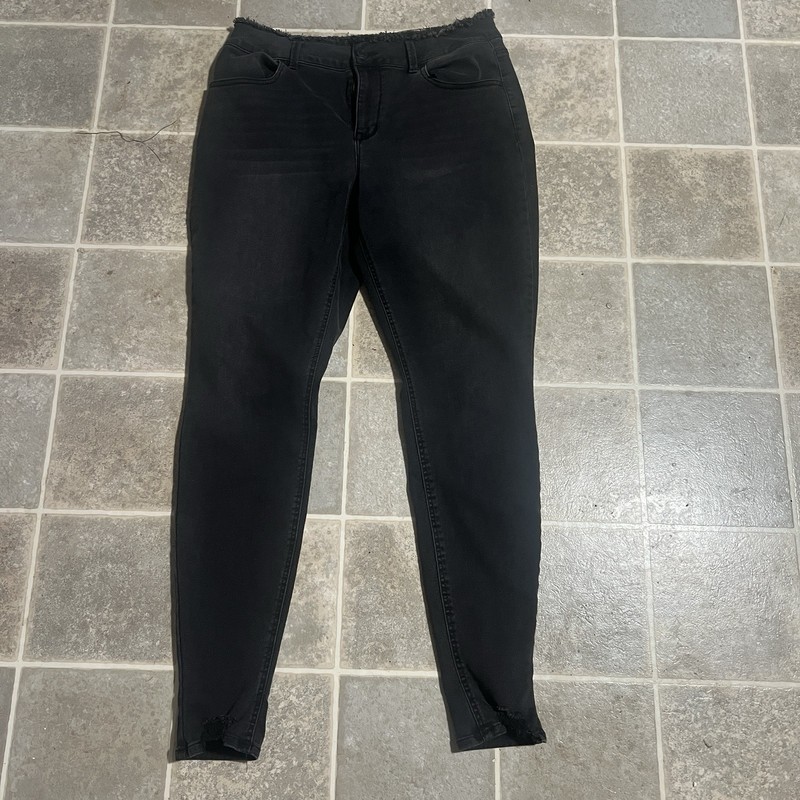 Maurice’s Women’s Jeans Size L Black Distressed Skinny Stretch