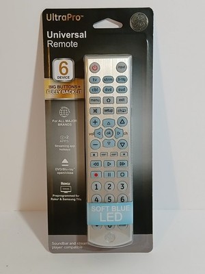 GE Ultrapro Universal Remote. 6 Device, Big Buttons. NEW.