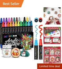 Dual Tip Acrylic Paint Markers in 24 Bold Colors - DIY Art Supplies