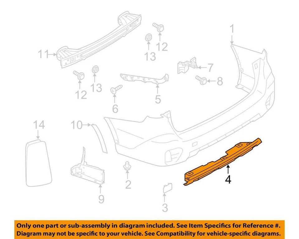 Protector de cubierta de cenefa inferior para parachoques trasero Subaru Outback 2020-2024 OEM Foto 4 de 4