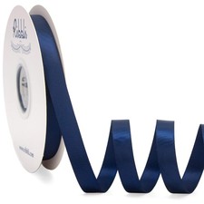 Navy Satin Ribbon Double Faced 1/2 Inch x 50 Yards Gift Wrapping Craft Floral