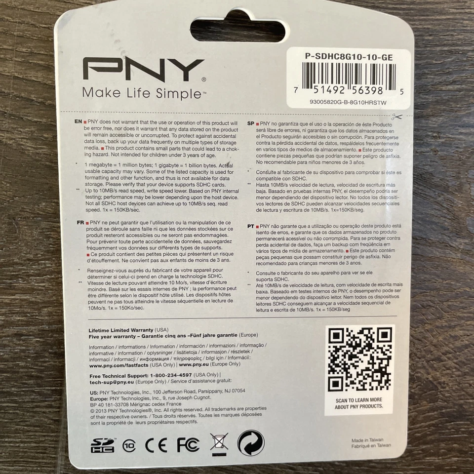 PNY 8 GB High Performance SDXC Flash Memory Card P-SSHC8G10-10-GE - Image 2 of 2