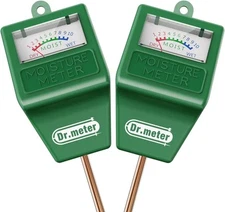 Dr.meter Soil Moisture Meter, 2 Packs Test Kit for Garden 11 Inch, Green 