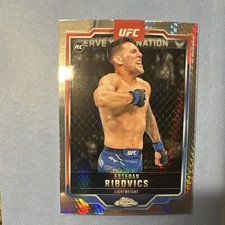 2025 Topps Chrome UFC Esteban Ribovics Rookie Snake Skin Refractor #75 MMA Card