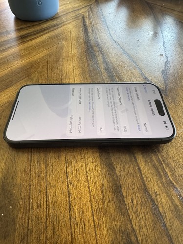 Apple iPhone 15 Pro Unlocked, Titanium Black, 128GB (Cracked Back) AS IS - Zdjęcie 6 z 7