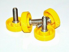  4 1/4"-20 x 3/4" Thumb Screw Stainless Steel 1" Plastic YELLOW Knobs