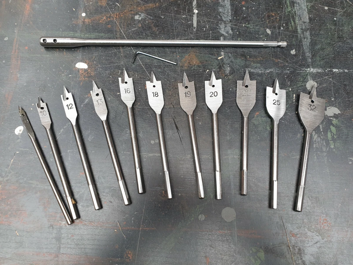 Flat Wood Drill Bits Spade High Quality Metric 6mm to 32mm Sizes