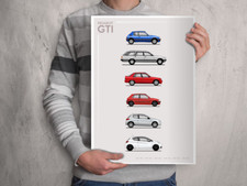 POSTER - PEUGEOT GTI EVOLUTION - (A4 A3 A2 Sizes) 205, 309, 505, 206, 208, 106