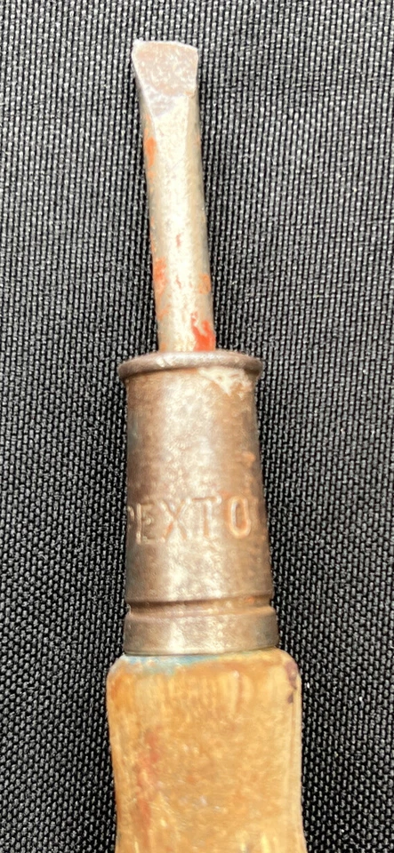 Raro Pexto RS&W Co. de colección "Destornillador de cabeza plana con mango de madera perfecto de 5"" de largo" Foto 4 de 4