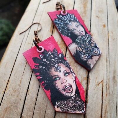 Queen Akasha Queen of the Damned Painted Earrings