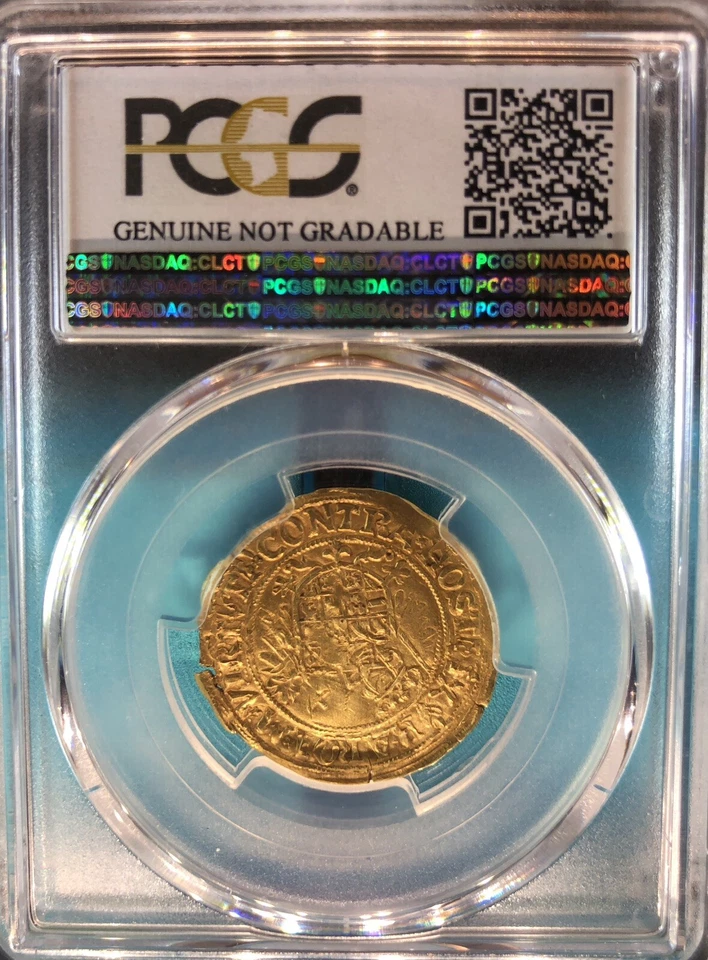 (1515-1555) BELGIUM FLANDERS GOLD FLORIN FR.207 PCGS GENUINE AU DETAILS - Image 2 of 4