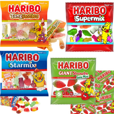 HARIBO Giant STRAWBS, SUPERMIX, STARMIX, TANGFASTICS Treat Bag