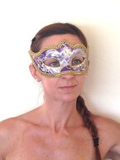 PURPLE VENETIAN MASQUERADE BALL MASK CARNIVAL NEW YEAR'S EVE