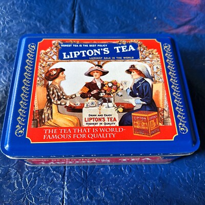 Vintage Lipton's Tea Nostalgic Tin Collection Series #401 8 x 6.5 x 3 Limited Ed