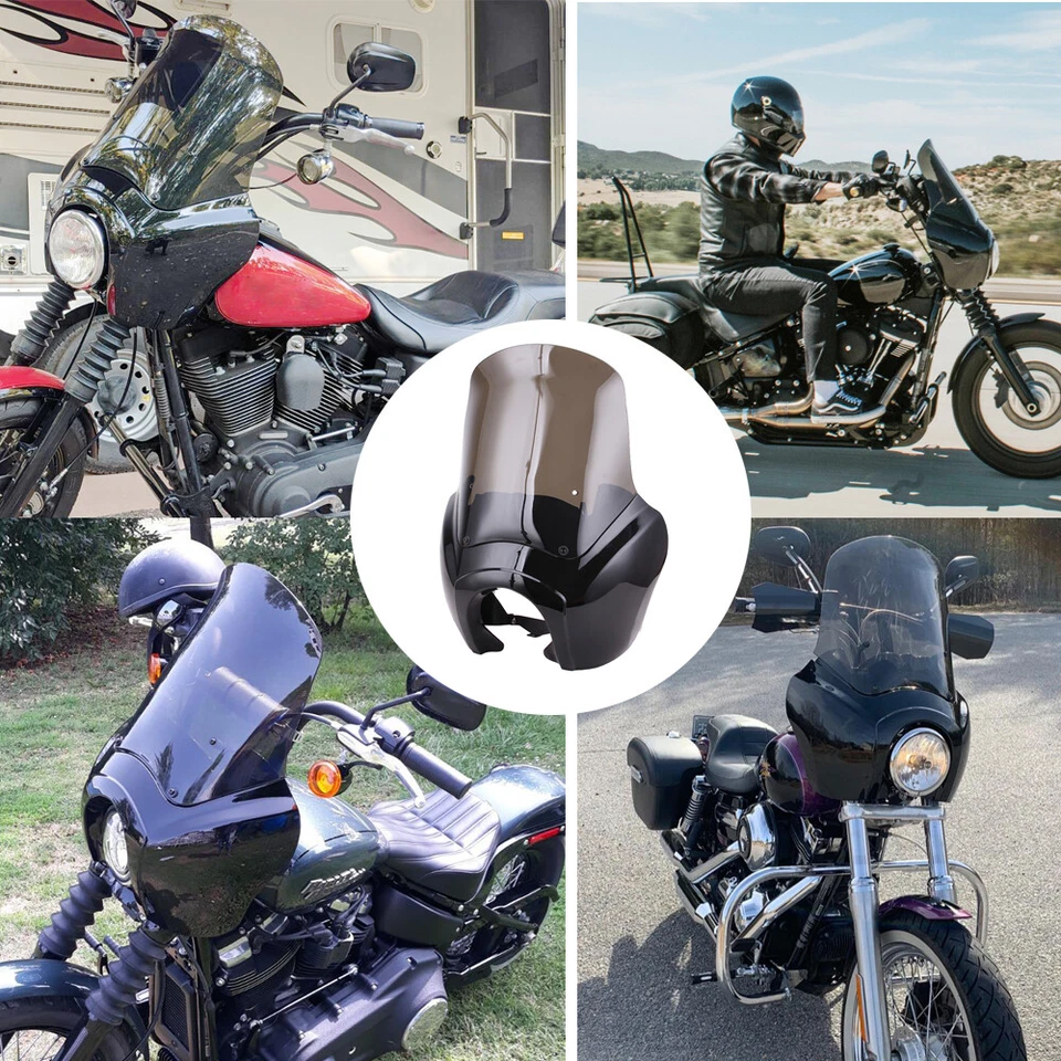 Front Fairing W/15'' Windshield Windscreen Fits for Harley Dyna Street-Bob FXDB - Image 4 of 4