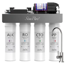 SimPure WP2-400GPD 8-Stage Alkaline pH+ Reverse Osmosis Drinking Water System