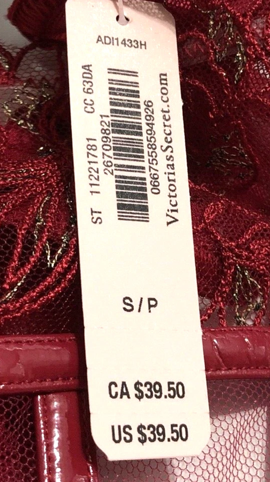 Victoria's Secret Nuevo con Etiquetas Midnight Affair Pequeña Laca Roja Brasileña Descarada Panty Foto 4 de 4