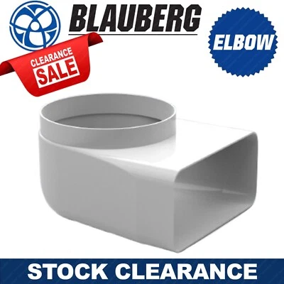 BLAUBERG US-90? Duct Bend 100mm, 125mm 90 Elbow Connector for Flat & Round Duct Vents