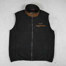 Vintage Marker Vest Men Size L Black Sherpa Made in USA