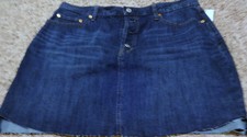 NWT WOMENS GAP BUTTON FLY SKIRT-SIZE 33/16-MEDIUM DENIM BLUE