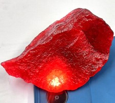 Natural Red Ruby 850-875 Ct Color Enhanced Dyed Rough EGL Gemstone DSP