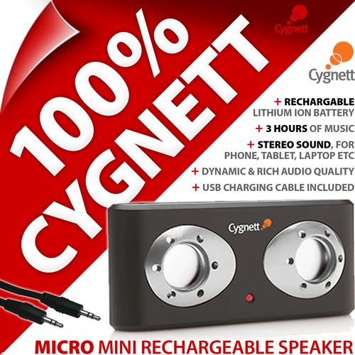 Cygnett Micro Mini Akumulator Odtwarzacz MP3 Przenośny głośnik do iPhone 4 4S 5S 6 - Zdjęcie 5 z 6