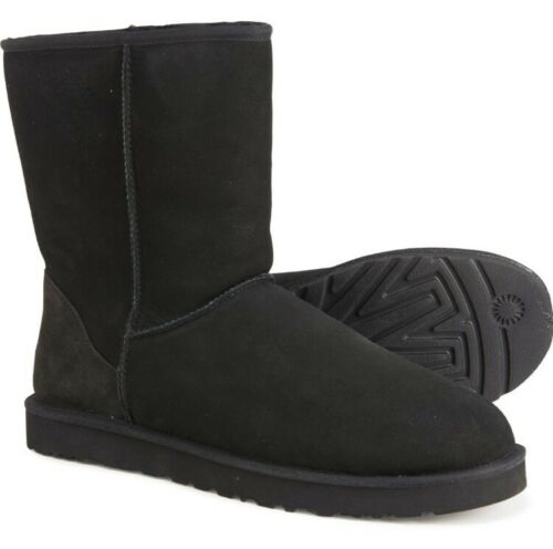 UGG Men's Classic Short Boot Suede Twinface 5800 Black 100% Authentic Size 17 - Picture 1 of 7