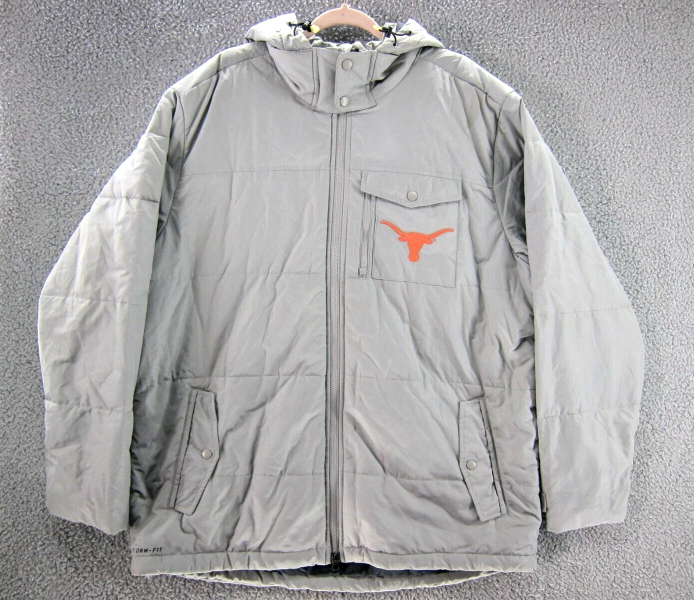 Nike Texas Longhorns Jacket XXL Storm Fit Hooded Zip Gray
