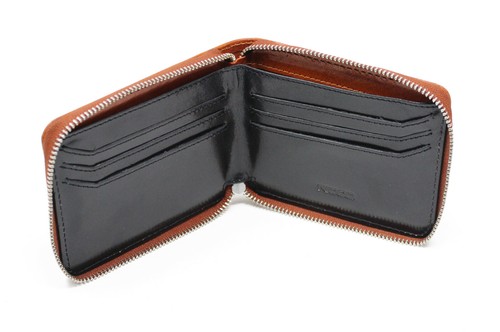 RICCO Hombres Cartera Ultra Delgada Cuero Italiano Real RFID Doble Cremallera Cartera S12 - Imagen 3 de 9