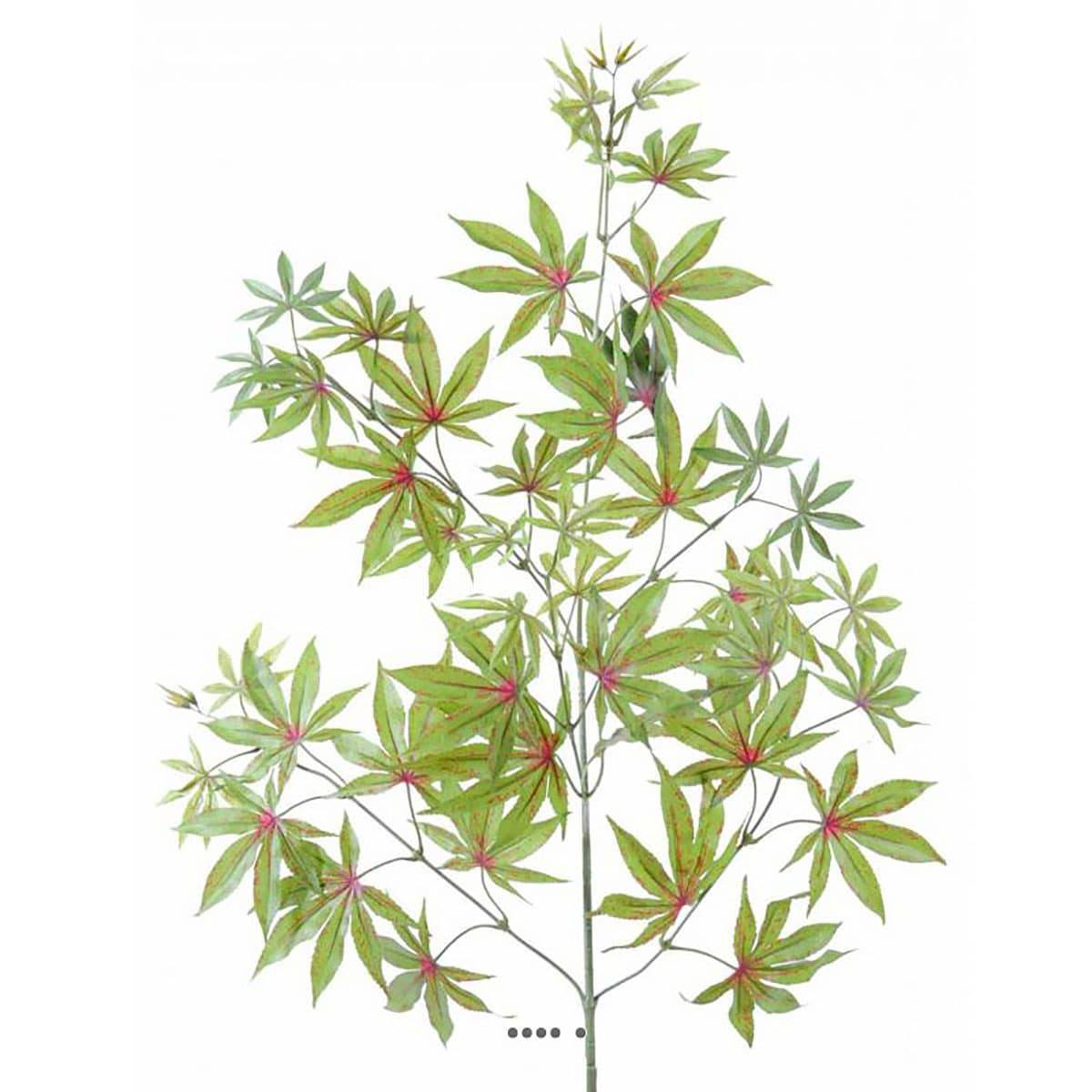 Branche d'aralia artificielle amovible 70 cm grand format vert et rouge
