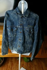 Vintage Denim Jacket Distressed Pioneer Electronic Corporation Made in USA Blue