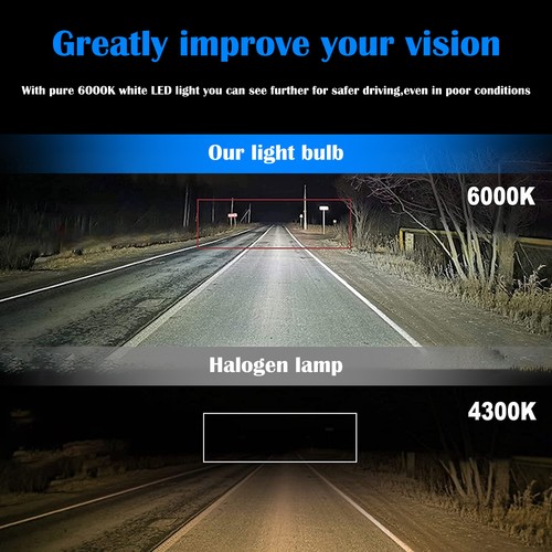 H11 H9 LED Headlight Super Bright Bulbs Kit HIGH/LOW Beam 6000K white - Picture 7 of 8