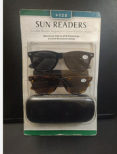 Sun Readers Sunglasses With Hard case - 2 Pack - 1.25 OPEN BOX