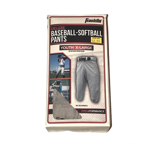 Franklin Deluxe Baseball-Gray Softball Pants Youth Large