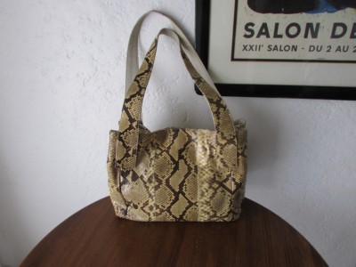 CARLOS FALCHI LARGE GENUINE NATURAL PYTHON TOTE