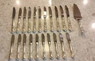 22 pc Chantilly by Gorham  Sterling Handle Serrated  Knives &Server