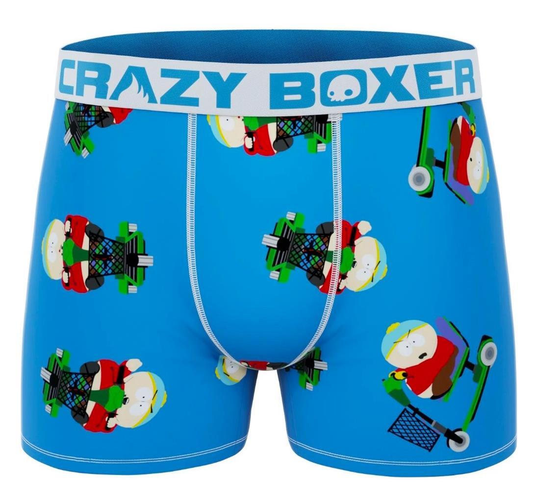 Crazy Boxer South Park Cartman on Electric Scooter Men's Blue Boxer