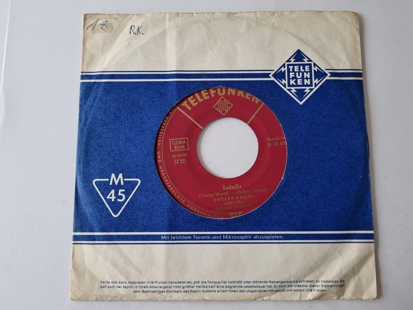 7"" Single Vinyl Detlef Engel - Isabella/ Bitte, gib mir einen Kuss Vinyl/ CV Ric