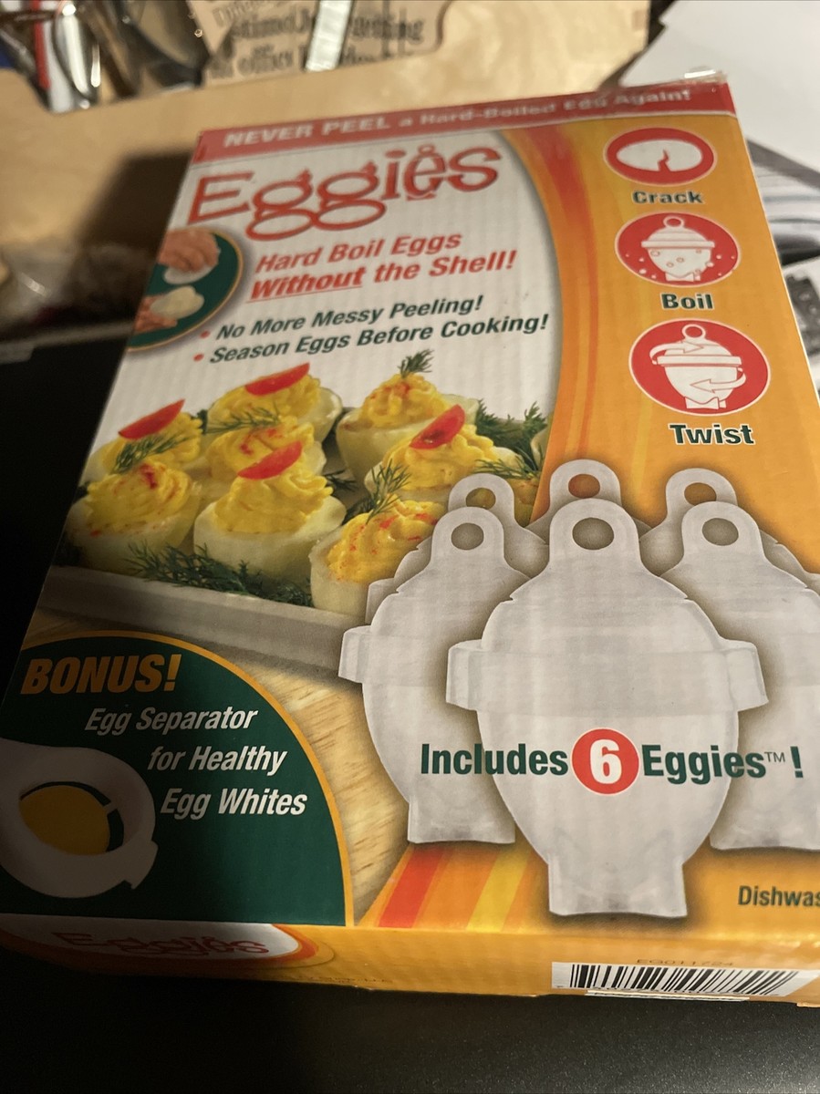 Eggies Pack Egg Cooker Hard Boiled Eggs without the Shell NIB