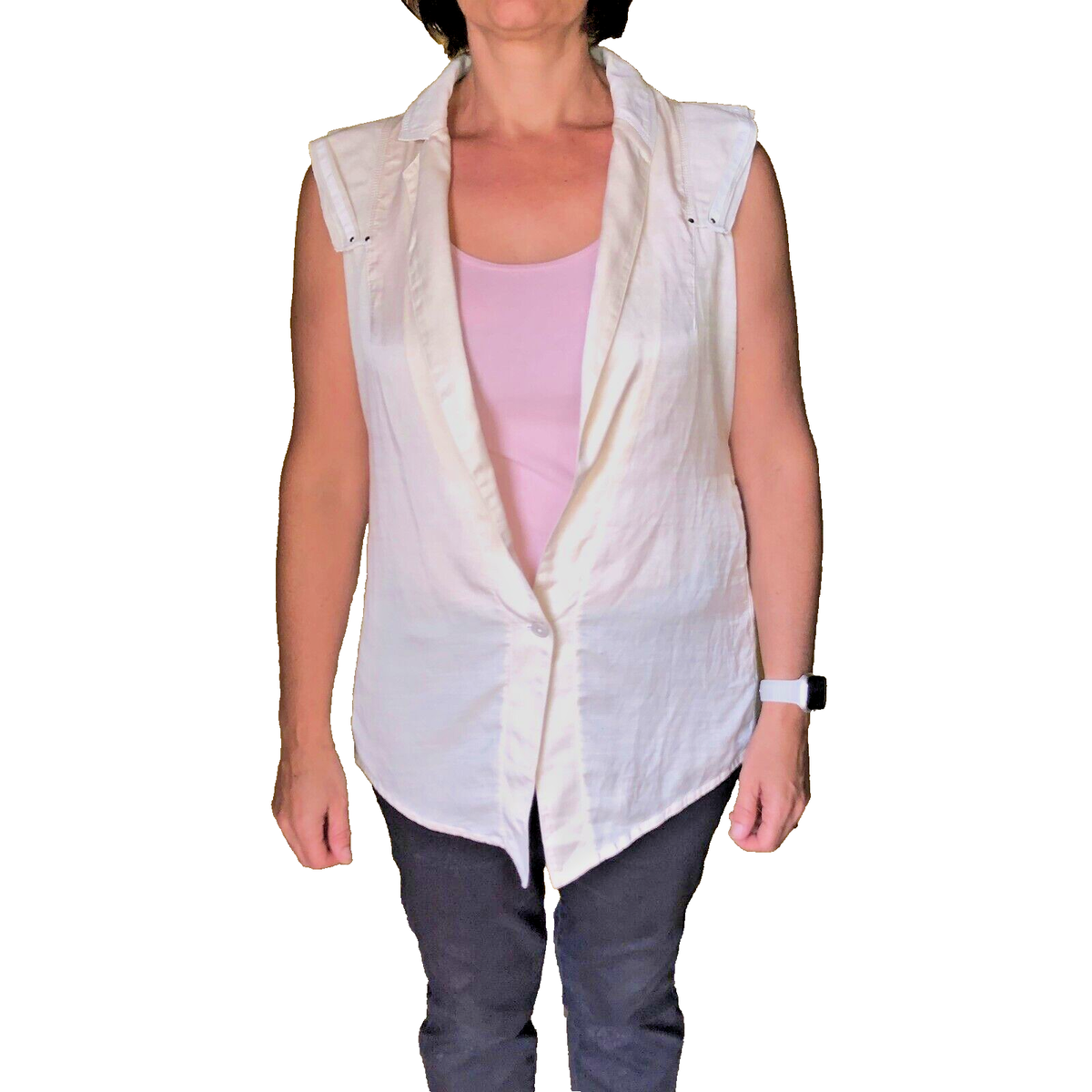 Beige Vest Without Sleeves HIGH USE Ex Girbaud Size 44 (XXL) New 