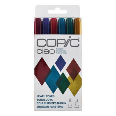 ** NEW Copic Ciao Dual-Tip Markers 6-Pack - Jewel Tones
