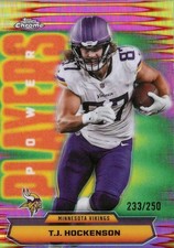 2025 Topps Chrome #PP-36 T.J. Hockenson #/250 Power Players Pink Refractor