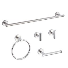 Brushed Nickel Bathroom Hardware Set 5 Piece with Towel Racks for Bathroom, S...