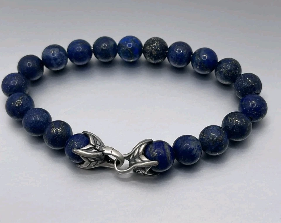 Raro Brazalete David Yurman Espiritual 10 MM Cuentas para Hombre LAPISLÁZULI Foto 2 de 4
