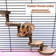Hamster Hanging Toy 3/5 Steps Wooden Small Animal Ladder Hammock Swing Set-Toys 