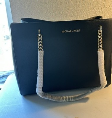 Michael Kors Ellis Large Leather Chain Tote Bag-  NEW