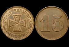 WERTMARKE: 15 Pfennig. MILITARIA - DEUTSCHER KRIEGERVEREIN ALTENBURG / TH&Uuml;RINGEN
