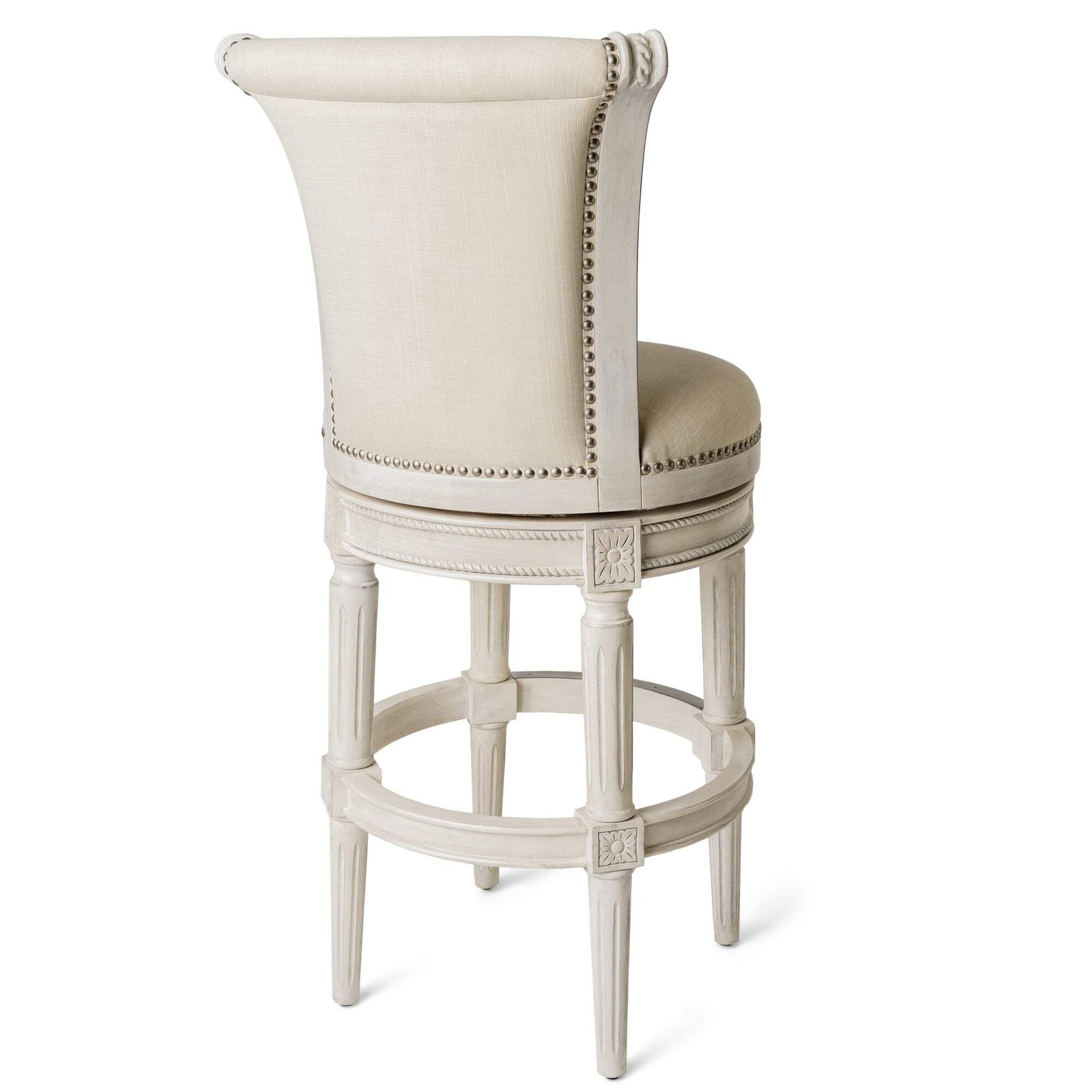 Maven Lane Open Box 31" Pullman Swivel Bar Stool In White Oak Finish With Natura