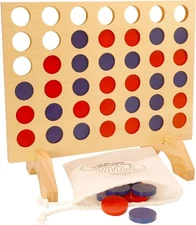 BSIRI Wooden Connect a Row in 4 - Board Games Kids Outdoor Toys Home Decor... 